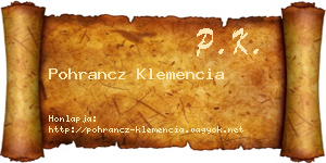 Pohrancz Klemencia névjegykártya